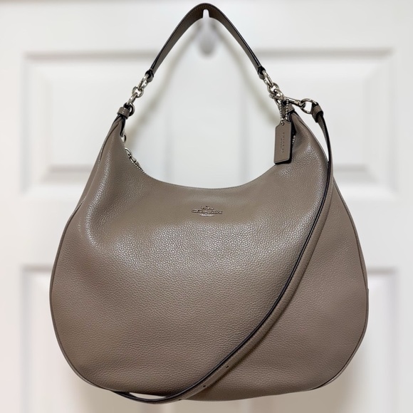 Coach Handbags - Coach Harley Large Hobo in Taupe Grey Pebbled Leather